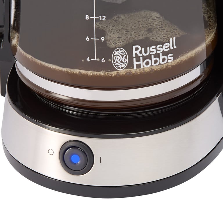 Russell Hobbs Machine à café filtre cafetière verseuse en verre 10 tasses maintien au chaud 40 min surface acier inox brossé fonctions BrewNow stop goutte éclairage Heaton 27400 - vue 4