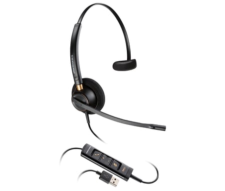 Poly Micro-casque EncorePro 515 monaural Certifié pour Microsoft Teams avec USB-A