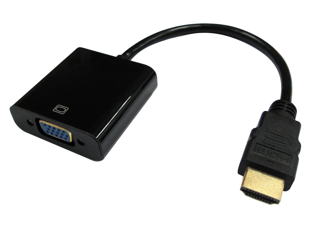 DLH DY-TU4746B adaptador de cable de vídeo 0,16 m HDMI tipo A (Estándar) VGA (D-Sub) + Micro-USB de tipo B Negro - Nuevo