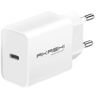 Akashi Smart AC Charger 3A USB-C 20W Blanco