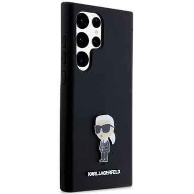 Custodia in silicone Karl Lagerfeld Ikonik per Samsung Galaxy S24 Ultra, nera