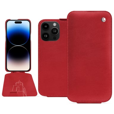 Housse cuir Apple iPhone 15 Pro Max -  - Rouge - Cuir lisse premium