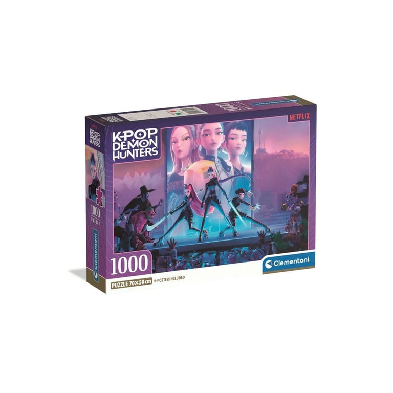 Puzzle Clementoni K Pop Demon Hunters 1000 pièces avec poster 70 x 50 cm Neuf