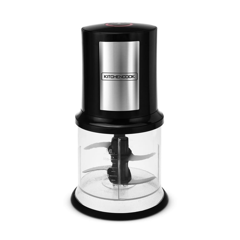 KitchenCook Mini Hachoir électrique 500ml - 2 Lames En Acier Inoxydable - Bol Gradué - Vitesse Rotation 27000trs/min