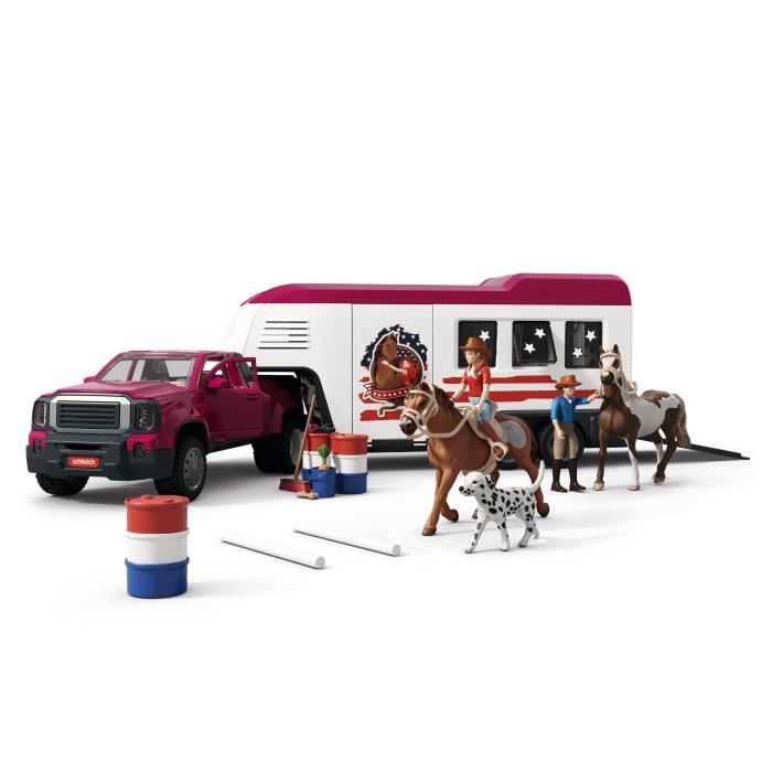 Figurine Pick up et sa grande remorque équestre Schleich 42705 Gamme Horse Club - vue 3