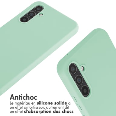 imoshion Coque en silicone avec cordon pour Samsung Galaxy A34 (5G) - Vert menthe