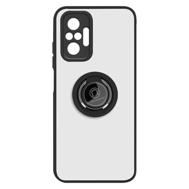 Coque pour Xiaomi Redmi Note 10 Pro Bi-matière Bague Métallique Fonction Support Noir