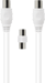 Force Power TV Cable Coaxial 9.52mm Macho/Macho 2m con Adaptador Macho/Macho Blanco