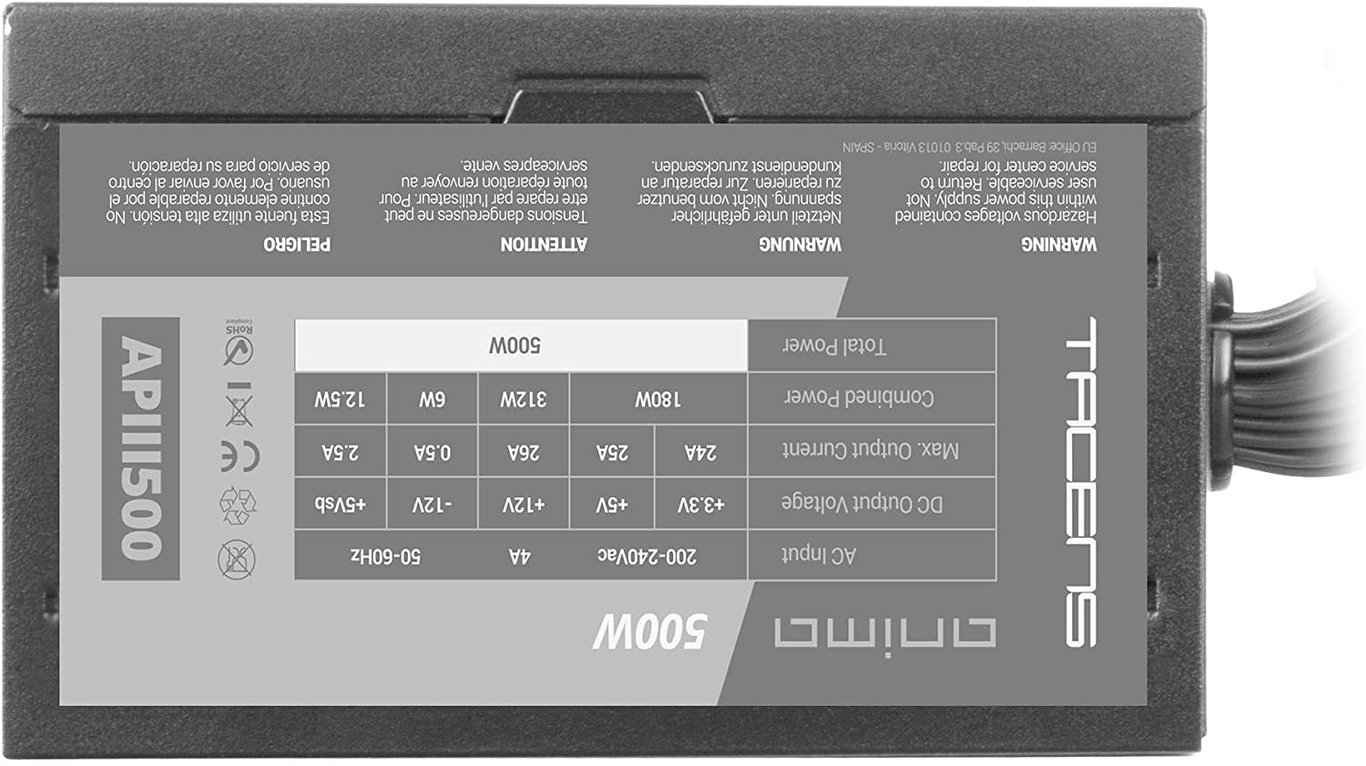 Alimentation Tacens Anima APIIII500 ATX Neuf - vue 3