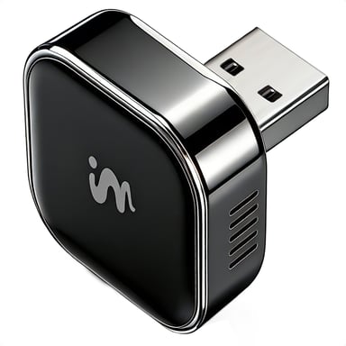 imoshion Mini Adapteur voiture 2-en-1 - CarPlay et Android Auto sans fil - Noir