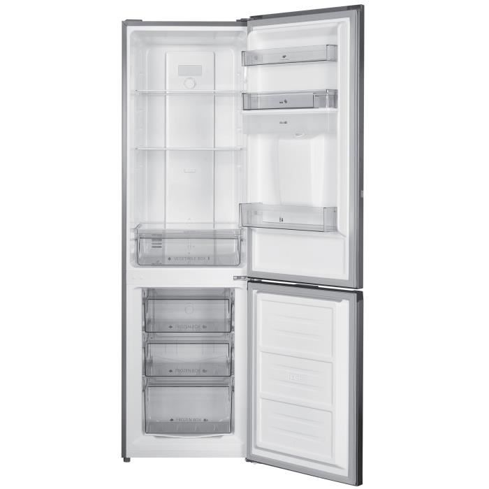 Réfrigérateur congélateur bas CONTINENTAL EDISON Total No Frost Inox Classe D 55 cm x H 180 cm - vue 5