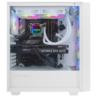 DeepGaming - PC Gamer VORTEX Intel Core i7-14700F - RAM 32Go - 1To SSD PCIe4.0 - Nvidia RTX 5060 8Go - Windows 11 Pro. Blanc