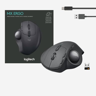 Logitech MX Ergo Mouse senza fili RF per destrimani + Trackball Bluetooth 440 DPI