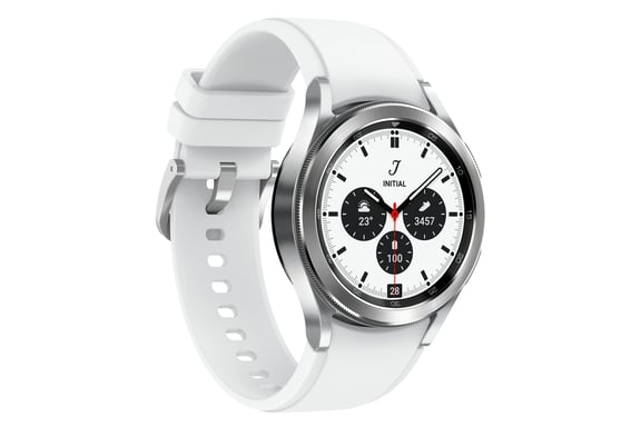 Galaxy Watch4 Classic 42mm Caja Plateada - Super AMOLED - Bluetooth - Pulsera Deportiva Blanca