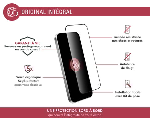 Force Glass Protector de pantalla de cristal orgánico 2.5D antichoque para iPhone 16 Pro Transparente