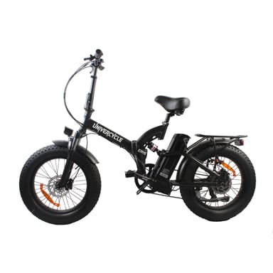 Bicicleta eléctrica Univercycle B4 de doble suspensión, batería de 48 V y 13 Ah, frenos de disco hidráulicos - negra