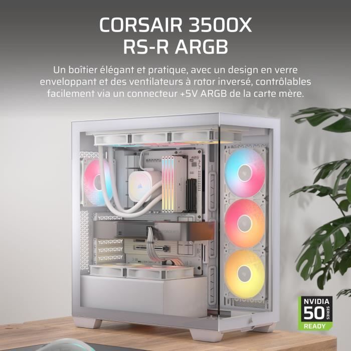 3500X RS-R ARGB - Boîtier PC, Blanc - Neuf
