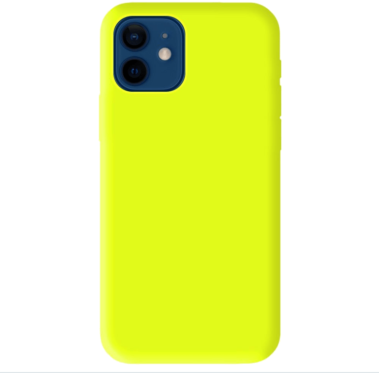 Coque silicone unie compatible Mat Jaune Apple iPhone 12