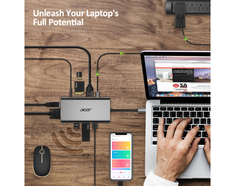 Acer Hp.dscab.002 Station D'accueil Usb 3.2 Gen 1 3.1 Gen 1 Type c - vue 3