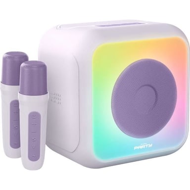Altoparlante karaoke luminoso - BIGBEN - Lavanda - Bluetooth, 30W, 2 microfoni wireless USB-C, equalizzatore, batteria Li-on