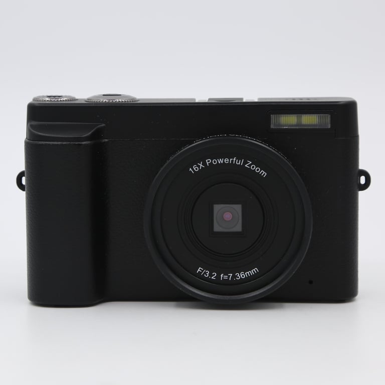 Appareil photo numérique 48 MP, HD 1080p, zoom 16x, écran rabattable Noir - Neuf