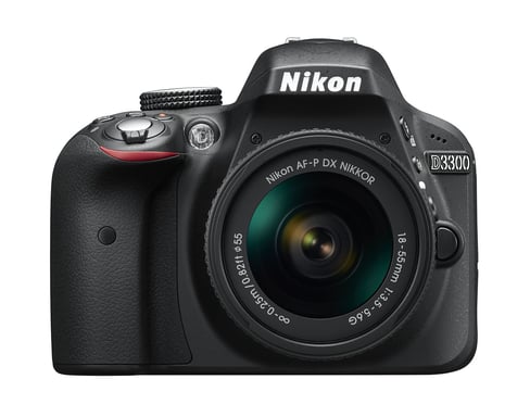 Nikon D3300 + AF-P 18-55mm VR Kit d'appareil-photo SLR 24,2 MP CMOS 6000 x 4000 pixels Noir
