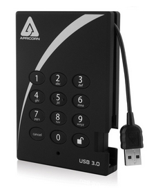 Apricorn Aegis Padlock Fortress 1TB disco duro externo 5400 RPM USB tipo A 3.2 Gen 1 (3.1 Gen 1) Negro