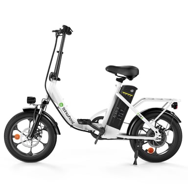 Bicicleta eléctrica isinwheel U4 para adultos, batería de 250 W, 36 V, 10,4 Ah, 16'', bicicletas eléctricas de paso bajo para adultos y adolescentes-Blanco
