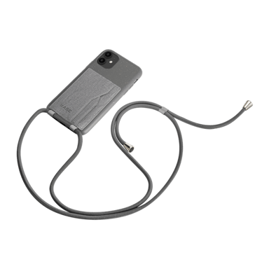 Bandolera orgánica vegana antibacteriana para Apple iPhone 11, gris lava