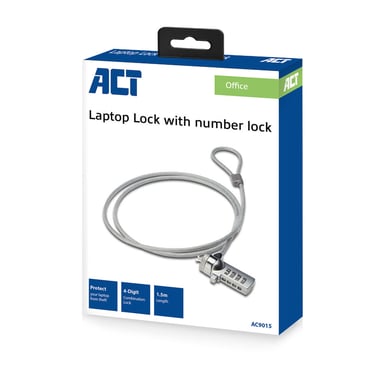ACT AC9015 cable antirrobo Plata 1,5 m