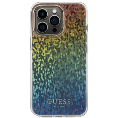 Custodia Guess per iPhone 15 Pro Max 6,7'' multicolore Custodia rigida IML Specchio Sfaccettato Disco Iridescente