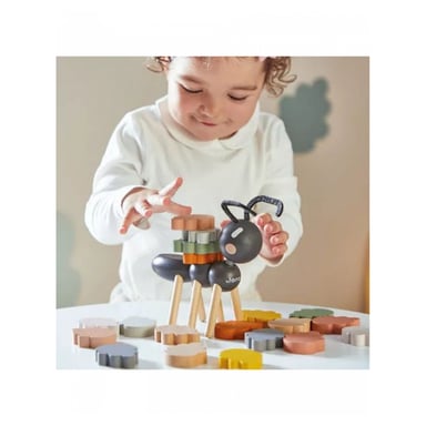 Juego de equilibrio de madera - Ayuda a la hormiga a llevar sus hojas