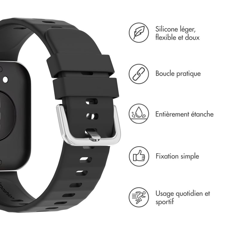 imoshion Bracelet silicone pour Huawei Watch Fit 3 - Noir - Neuf