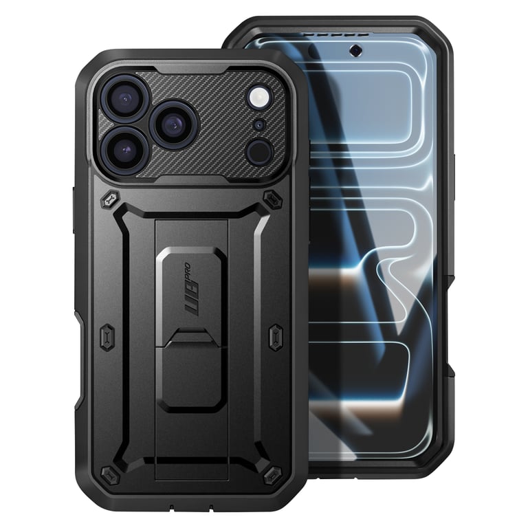 Supcase Carcasa integral para iPhone 17 Pro Max Serie Unicorn Beetle Pro con soporte Negro - Nuevo
