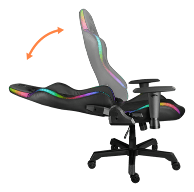 DELTACO GAMING - Fauteuil gaming RGB LED 332 modes, Cuir PU noir, max 120kg