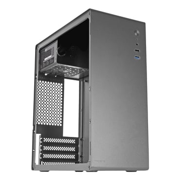 Tacens ORUMX500, Caja Minitorre Slim Micro-ATX + Fuente de Alimentación SFX 500W, Ultra Compacta, Estructura de Acero, Ventilador 80mm, Negro