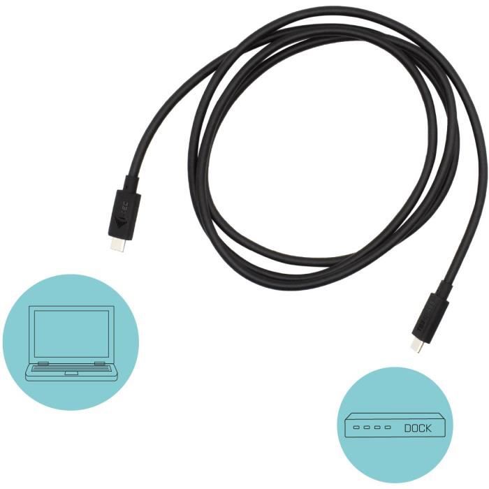 i-tec - Thunderbolt 3 Classe Câble 150cm Compatible avec USB-C