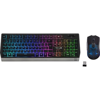 G-Lab Tungsten Keyboard Combo Wireless FR Mouse incluso +USB AZERTY Francese Nero