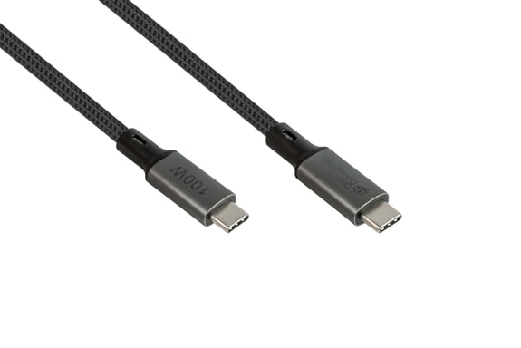 Alcasa 2402-T018A cable USB USB4 Gen 2x2 1,8 m USB C Grafito