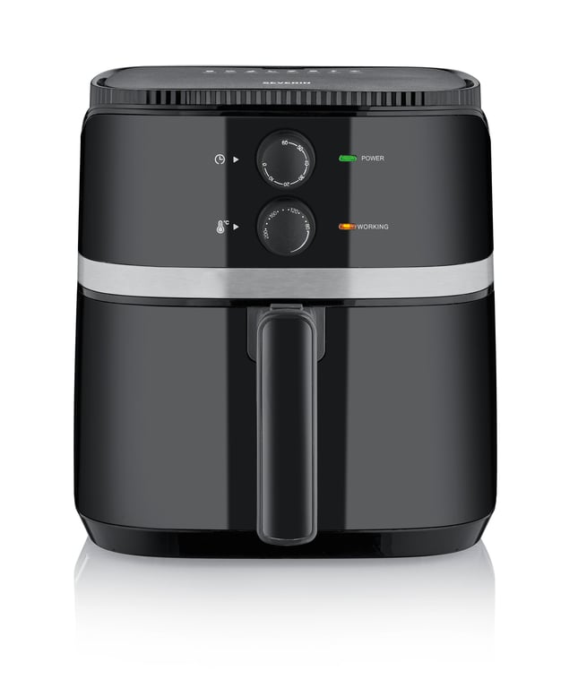 Severin FR 2452 friteuse Unique 4,3 L Autonome 1500 W Friteuse d'air chaud Noir, Argent - Neuf