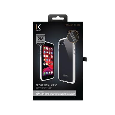 Backcover sportiva in rete per Apple iPhone 6/6s/7/8/SE 2020/SE 2022, bianco luminoso