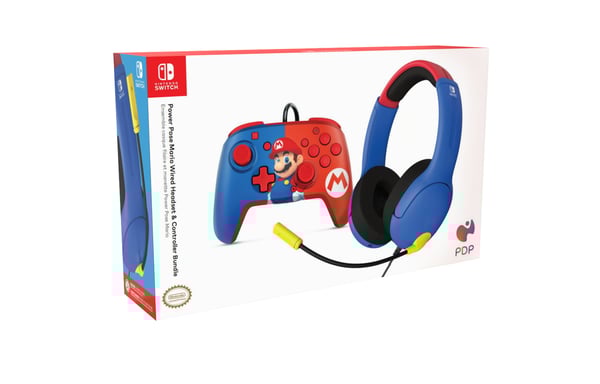 PDP Ensemble Casque filaire AIRLITE & Manette filaire REMATCH: Denim Dash, Pour Nintendo Switch, Nintendo Switch - Modèle OLED