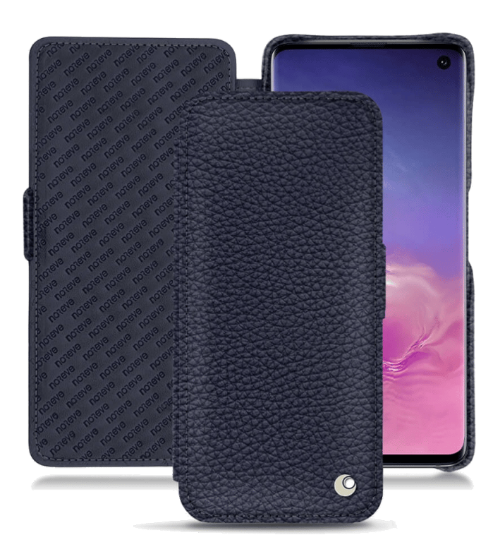 Housse cuir Samsung Galaxy S10 - Rabat horizontalBleu