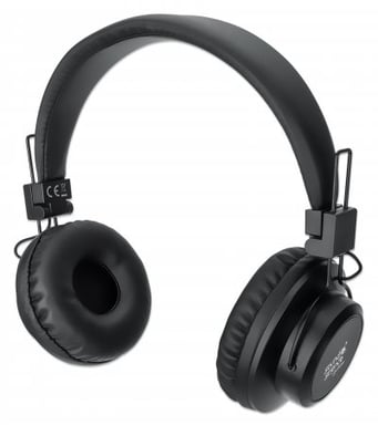 Manhattan 165389 écouteur/casque Avec fil &sans fil Arceau Appels/Musique Micro-USB Bluetooth Noir