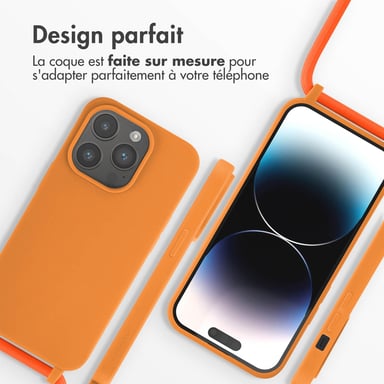 imoshion Coque en silicone avec cordon pour Apple iPhone 14 Pro - Orange