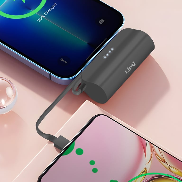 Batterie de Secours 6000mAh Double Connectivité USB C et Lightning LinQ Neuf - vue 3