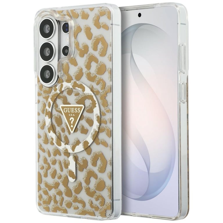 Coque Guess IML Leopard Print Triangle MagSafe pour Samsung Galaxy S26 Ultra - vue 2