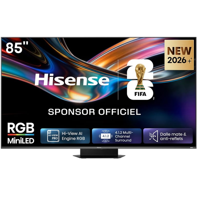 TV LED Hisense RGB Mini LED 85UR9S 215 cm 2026 - vue 3