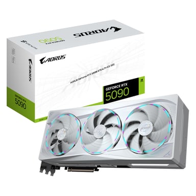 GIGABYTE AORUS GeForce RTX 5090 STEALTH ICE 32G Scheda Grafica - 32GB GDDR7, 512bit, PCI-E 5.0, 2655MHz Frequenza core, 3 x DP 2.1a, 1 x HDMI 2.1b, NVIDIA DLSS 4, GV-N5090AORUSST ICE-32GD