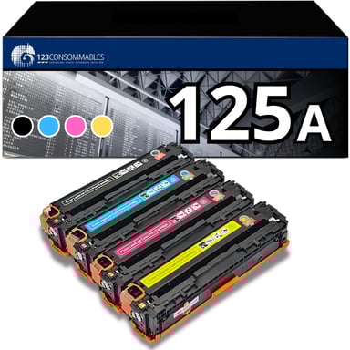 123CONSOMMABLES - 125A - Toner compatible avec HP 125A CB540A CB541A CB542A CB543A pour HP Laserjet